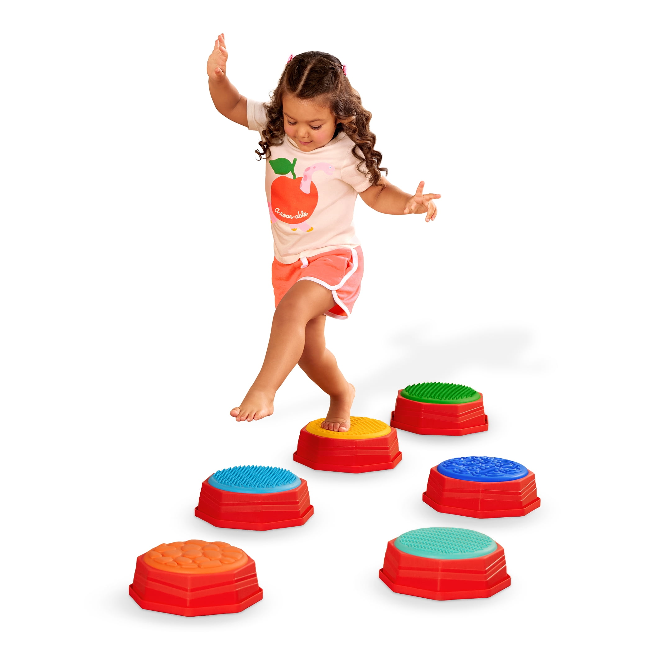 Battat Hop Spots 6 PCS Sensory Stepping Stones for Kids, Active Playset for 3 Years +
