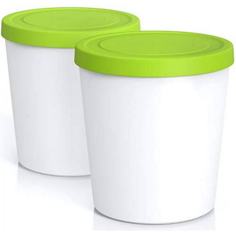 Premium Ice Cream Containers Reusable Freezer Storage Tubs with Lids 4 Pack