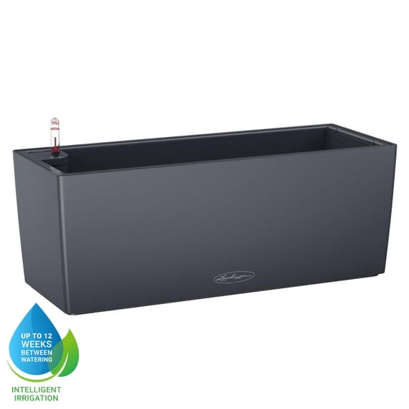 BALCONERA Color 50 Slate, Self-Watering Window Box (Railing Planter), H7.5 L19.7 W7.5 in