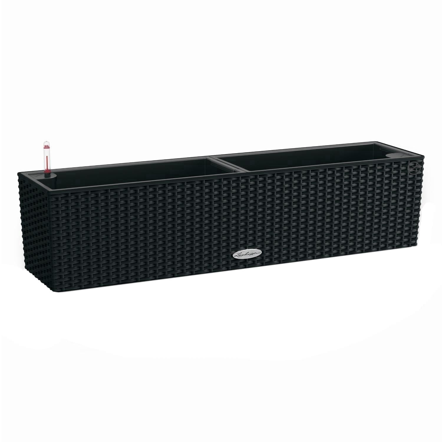 BALCONERA Cottage 80 Graphite Black, Self-Watering Window Box (Railing Planter), H7.5 L31.5 W7.5 in