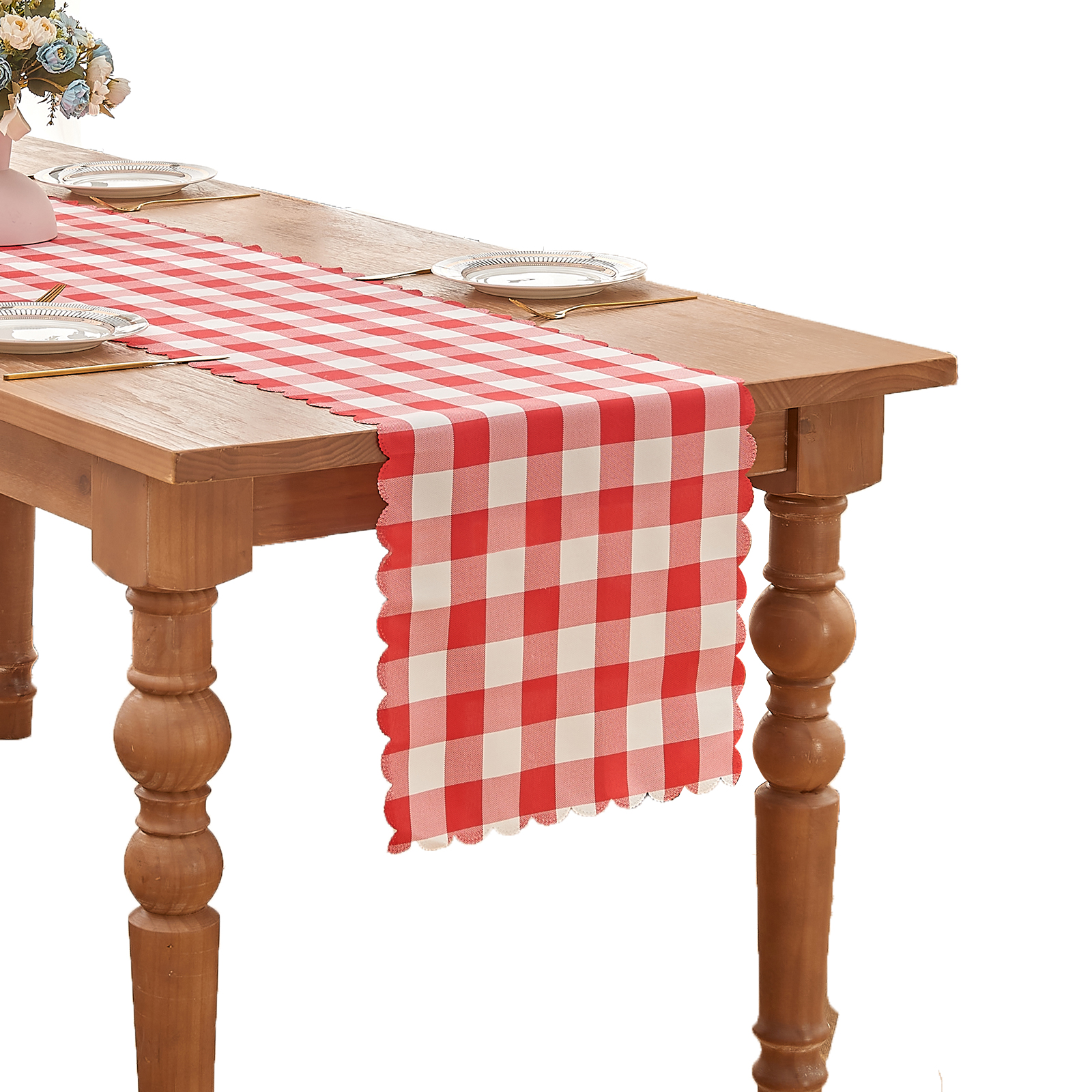 BALCONY & FALCON Gingham Table Runner Yarn Dyed Checkered Table Runners