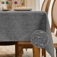 thumbnail image 1 of BALCONY & FALCON Rectangle Tablecloth Water Resistant Thick Faux Linen Table Cloth, Gray, 57" x 118", 1 of 8