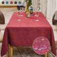 thumbnail image 1 of BALCONY & FALCON Rectangle Tablecloth Waterproof Thick Faux Linen Table Cloth, Ruby Red, 55" x 71", 1 of 8