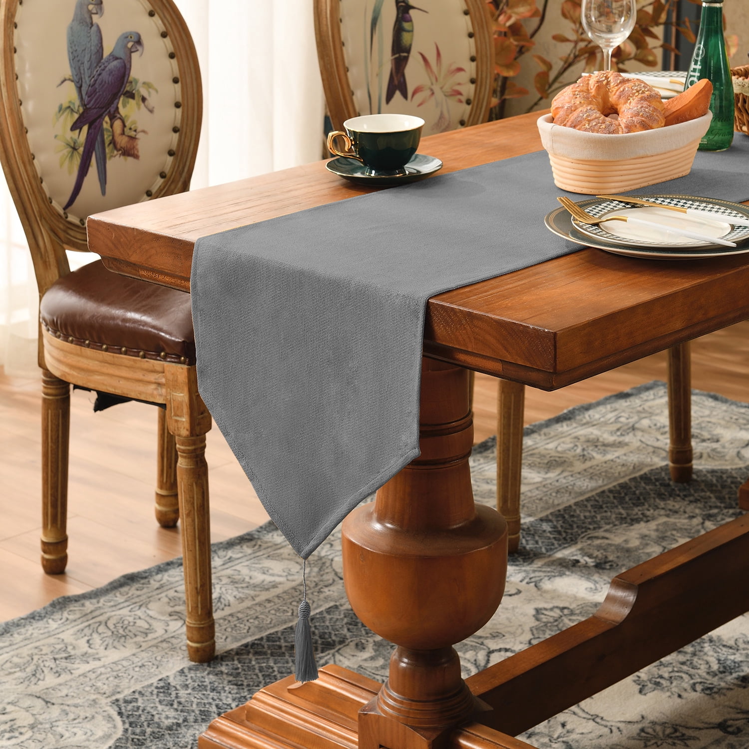 Restaurant Rack Table Runner BALCONY & FALCON Waterproof Dining Table Runner with Tassels, Dining ...
