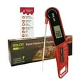 thumbnail image 1 of BALDR Digital Meat Thermometer, Instant Read Food Thermometer for Kitchen Cooking and Outdoor BBQ, Orange Backlight, Auto On/Off, Reversible LCD Reading, IPX6 Waterproof, Red, 1 of 7