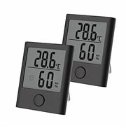 BALDR Digital Mini Hygrometer & Indoor Thermometer - Monitor Room Temperature & Humidity with a Hydrometer, Humidity Sensor for Home, Office, Greenhouse, 0.75 in x 2.18 in x 0.2 in Black, 2 Packs