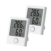 BALDR Digital Mini Hygrometer & Indoor Thermometer - Monitor Room Temperature & Humidity with a Hydrometer, Humidity Sensor, Indoor Thermometer for Home, Office, Greenhouse, More White, 2 Packs