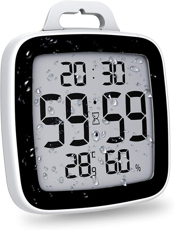 BALDR Digital Shower Clock with Timer Waterproof Shower Timer for