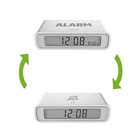 Baldr Digital LED Sunrise Alarm Clock, Reversible LCD Screen, Battery Operated, Small Clock for Kids & Travel