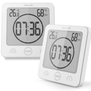 Waterproof Shower Clock With Temperature And Timer - Digital Bathroom Clock With Suction Cup, Battery Operated, For Kitchen, Pool, Easy Read Display