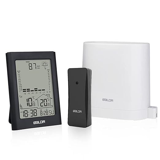 BALDR Wireless Rain Gauge With Remote Sensor, Rainfall Meter, Indoor