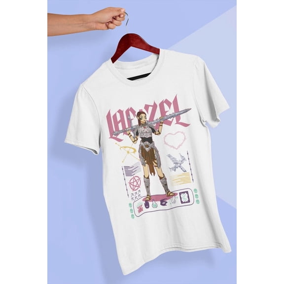 BALDURS GATE 3 Lae'zel Shirt Cute Anime Style 90s Streetwear Gifts for Gamers Unisex Heavy Cotton Tee Retro Vaporwave Dnd Shirts BG3 Laezel