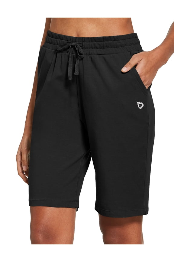 Bermuda Shorts For Women Running Basketball Shorts With Pockets Black Size S