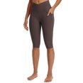 thumbnail image 1 of BALEAF Capri Leggings for Women with Pockets Knee Length Workout Yoga Capris Pants Tummy Control Casual Exercise Brown L, 1 of 8