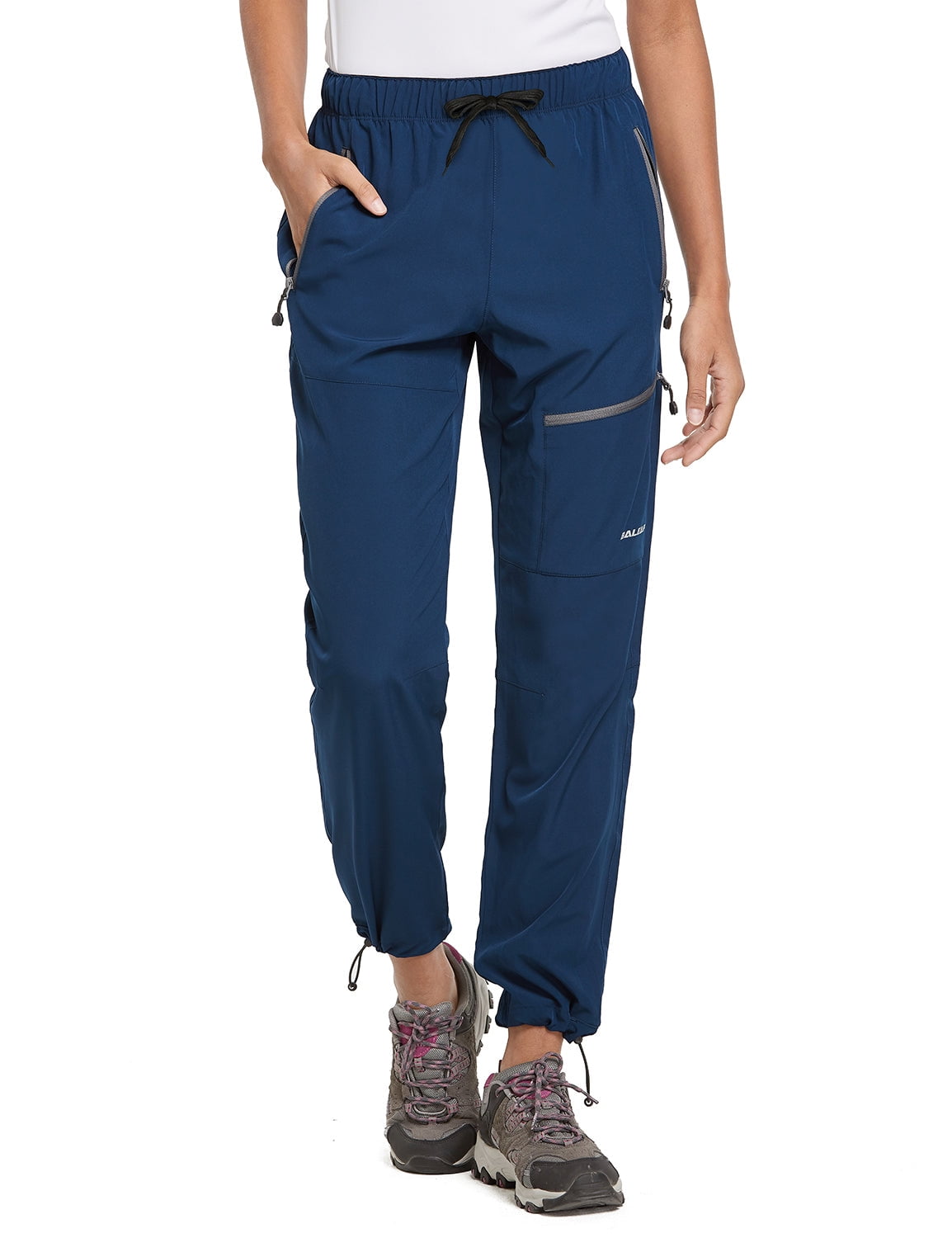 BALEAF Women's Joggers Lightweight Hiking Pants High Waist 5 Zipper Pockets  Quick Dry Travel Athletic UPF50+