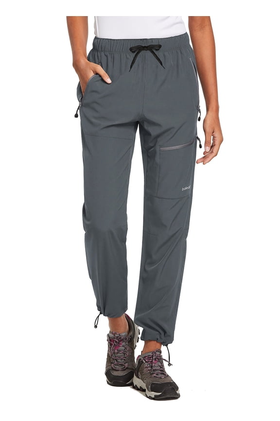 Cargo Pants for Women Petite joggers Lightweight Quick Dry Pant Water Resistant 27'' Travel Workout Athletic Dark Gray Size L