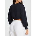 thumbnail image 1 of BALEAF Cropped Sweatshirts For Women Crew Neck Long Sleeve Crop Top Workout Athletic Pullover Black XS, 1 of 6