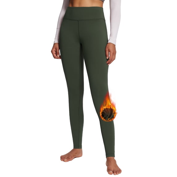 BALEAF Leggings for Women Fleece Lined Thermal Warm Winter Tights High Waisted Thick Yoga Pants Cold Weather Inner Pocket Dark Gray XXL