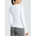 thumbnail image 1 of BALEAF Long Sleeve Sweat Shirts For Women Seamless Tight with Thumb Holes Running White L, 1 of 6