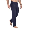 thumbnail image 1 of BALEAF Men's Cotton Sweatpants Open Bottom Yoga Straight Leg Lounge Pajamas Loose Fit Casual Pants with Back Pockets Navy S, 1 of 7