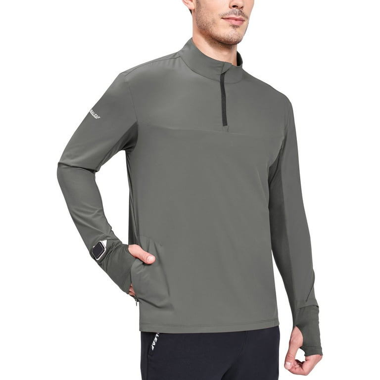 BALEAF Men's Lightweight Running Jacket Long Sleeve Sun Shirt UPF 50+ Quick  Dry Hiking Athletic Workout Tee Top Grey 3XL