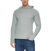 BALEAF Men's Long Sleeve Fishing Hoodie Pullover Sweatshirt Shirt Gray XS