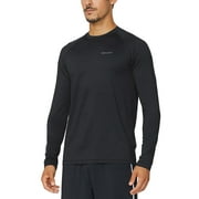 BALEAF Men's Long Sleeve Running Shirts Athletic Workout UPF 50+ Quick Dry Lightweight Black Size S