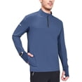 thumbnail image 1 of BALEAF Men's Quarter Zip Pullover SPF Shirts Long Sleeve Lightweight Quick Dry for Running Cycling Blue 3XL, 1 of 7