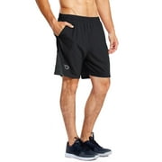 BALEAF Men's Running Shorts with Mesh Liner and Zip Pocket Black Size L