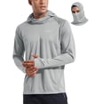 thumbnail image 1 of BALEAF Men's Sun Protection Hoodie Shirt UPF 50+ Long Sleeve UV SPF T-Shirts with Mask Rash Guard Fishing Lightweight Gray Size S, 1 of 6