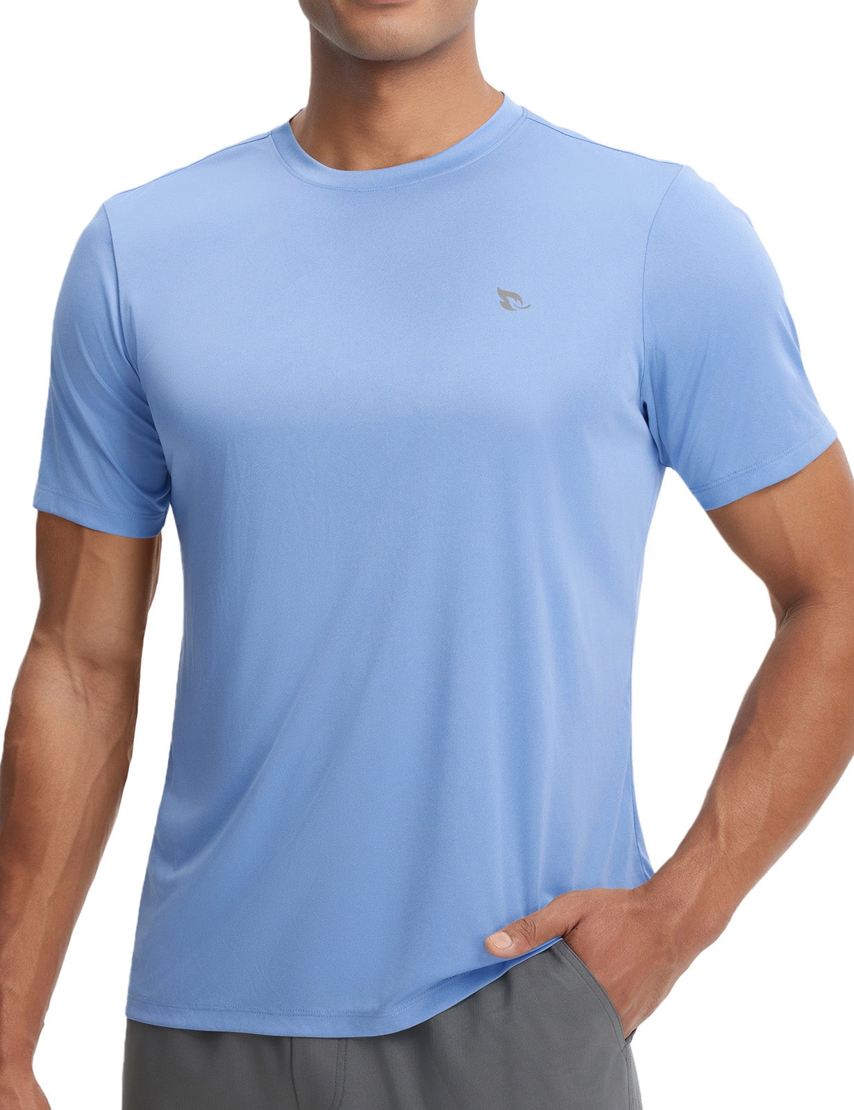 BALEAF Men's Sun Protection Shirts Short Sleeve T-Shirts Swim Rash ...