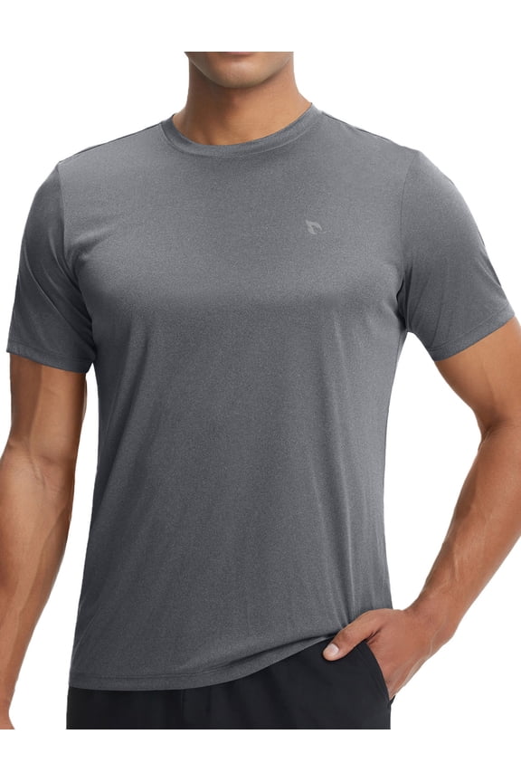 Men's Sun Protection Shirts Short Sleeve T-Shirts Swim Rash Guard Hiking Running SPF UPF 50+ UV Lightweight Heather Gray XXL