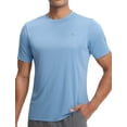 thumbnail image 1 of BALEAF Men's Sun Protection Shirts Short Sleeve T-Shirts Swim Rash Guard Hiking Running SPF UPF 50+ UV Lightweight Heather Light Blue M, 1 of 7