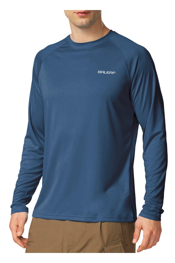 Mens Shirts Long Sleeve Sun Protection T-Shirt UV SPF UPF 50+ Quick Dry Lightweight Fishing Shirts Bluish Violet Size M