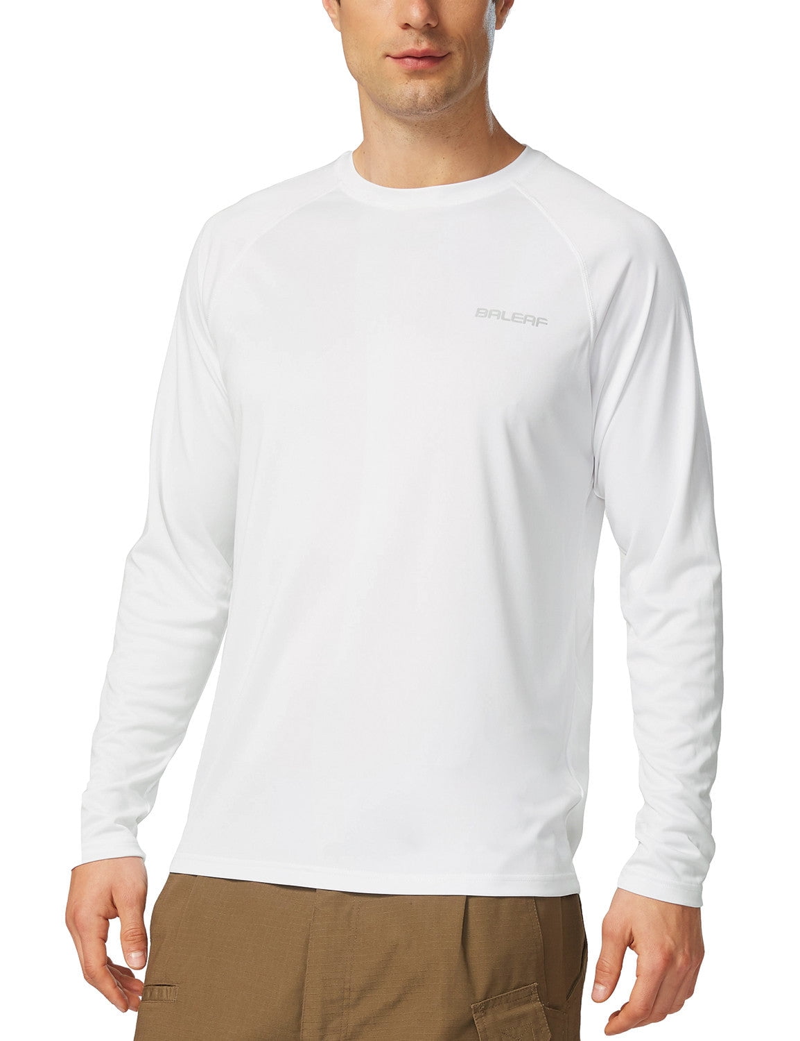 Mens Long Sleeve Rash Guard Fishing Shirt for Men UV UPF50+ Sun Protection  Moisture Wicking Performance for Hiking Running T-Shirts White XL 