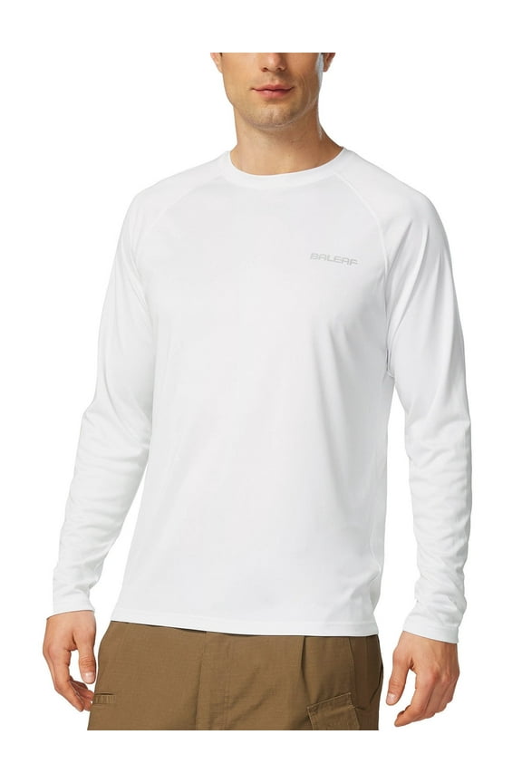 Mens Shirts Long Sleeve Sun Protection T-Shirt UV SPF UPF 50+ Quick Dry Lightweight Fishing Shirts White Size XXL