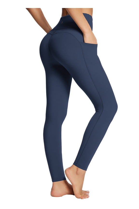Plus Size Leggings Long Leggings for Tall Women Workout Athletic Legging 27" with Deep Pockets Full Length High Waist Soft Yoga Running Pants Navy 2XL