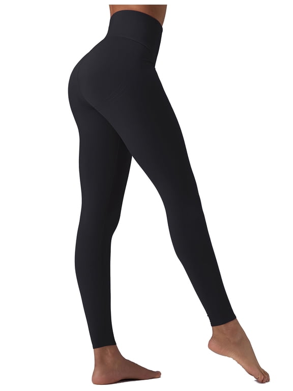 Sweatleaf High Waisted Leggings for Women 25" Tummy Control Compression Yoga Workout Running Gym Pants Black XXL