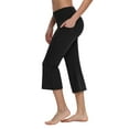 thumbnail image 1 of BALEAF Women Yoga Capris flared Pants with Side Pockets - 21"Black S, 1 of 7