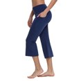 thumbnail image 1 of BALEAF Women Yoga Capris flared Pants with Side Pockets - 21"Navy S, 1 of 7