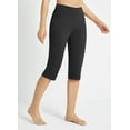 thumbnail image 1 of BALEAF Women's 17" Yoga Capri Pants Straight Wide Leg Petite Casual Capris Workout Crop Pants with Pockets Black S, 1 of 6