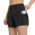 thumbnail image 1 of BALEAF Women's 2 in 1 Running Athletic Shorts Lightweight Quick-Dry Workout Gym Yoga Shorts with Pockets Black XS, 1 of 8