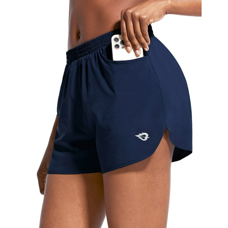 BALEAF Women's 3 Athletic Shorts Quick Dry with Pockets Navy Size