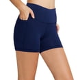 thumbnail image 1 of BALEAF Women's 5" Active Wear High Waist Yoga Shorts with Side Pockets Navy Blue XXL, 1 of 6