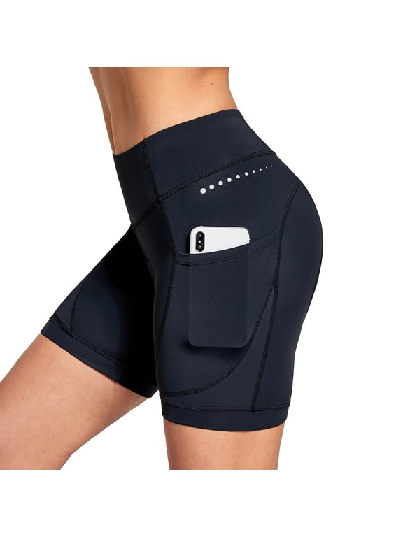 4D Padded Bike Shorts Women Cycling Underwear Gel Padding Pockets Black M