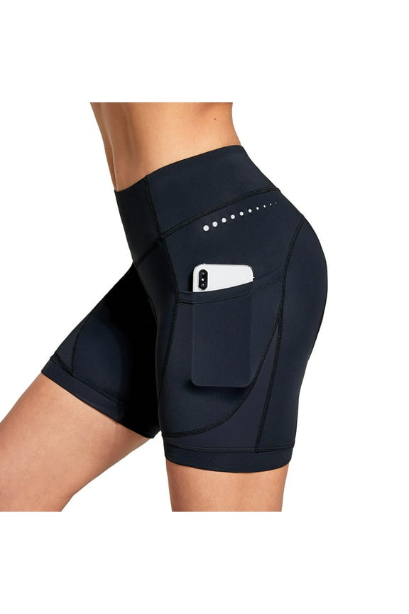 4D Padded Bike Shorts Women Cycling Underwear Gel Padding Pockets Black XL