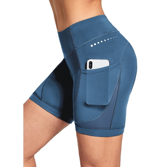 BALEAF 4D Padded Bike Shorts Women Cycling Underwear Gel Padding Pockets Light Blue XL