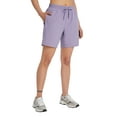 thumbnail image 1 of BALEAF Women's 7" Running Shorts Quick Dry Athletic Long Workout Shorts Unlined Purple L, 1 of 8
