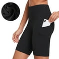 thumbnail image 1 of BALEAF Women's 8" Active Bike Shorts High Waist with Pockets Black Size XL, 1 of 8
