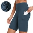thumbnail image 1 of BALEAF Women's 8" Active Bike Shorts High Waist with Pockets Navy Size XXXL, 1 of 8